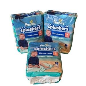 Pampers Splashers Swim Diapers Size 4, 54 Total Disposable NIP